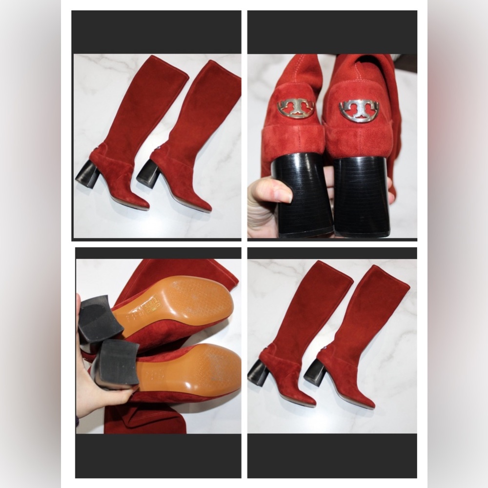 Tory Burch Redwood Brick stretch over KneeBoot 6.5